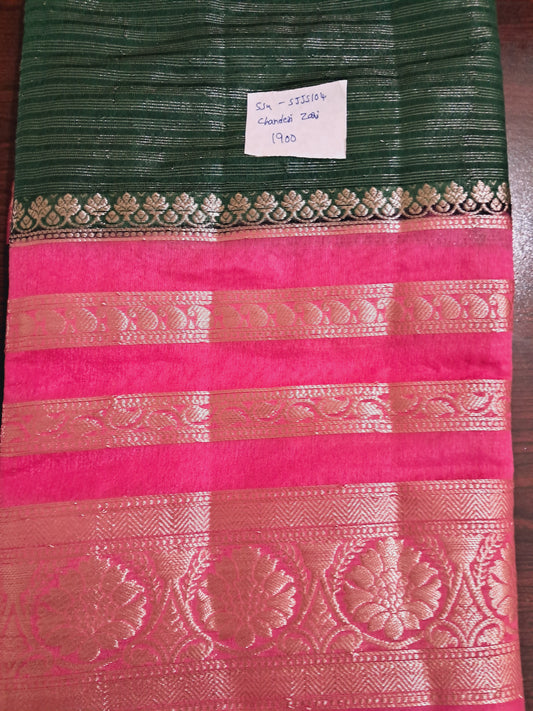 Chanderi Zari saree  sjjs104